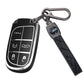 Silver Edge Car Key Case with Leather Key Chain for Jeep B