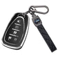 Silver Edge Car Key Case with Leather Key Chain for Chevy B