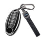 Silver Edge Car Key Case with Leather Key Chain for Nissan A