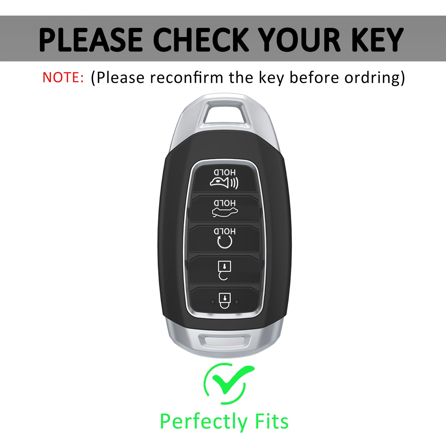 Liquid Silver Key Fob Cover for Hyundai 5