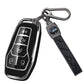 Silver Edge Car Key Case with Leather Key Chain for Ford A