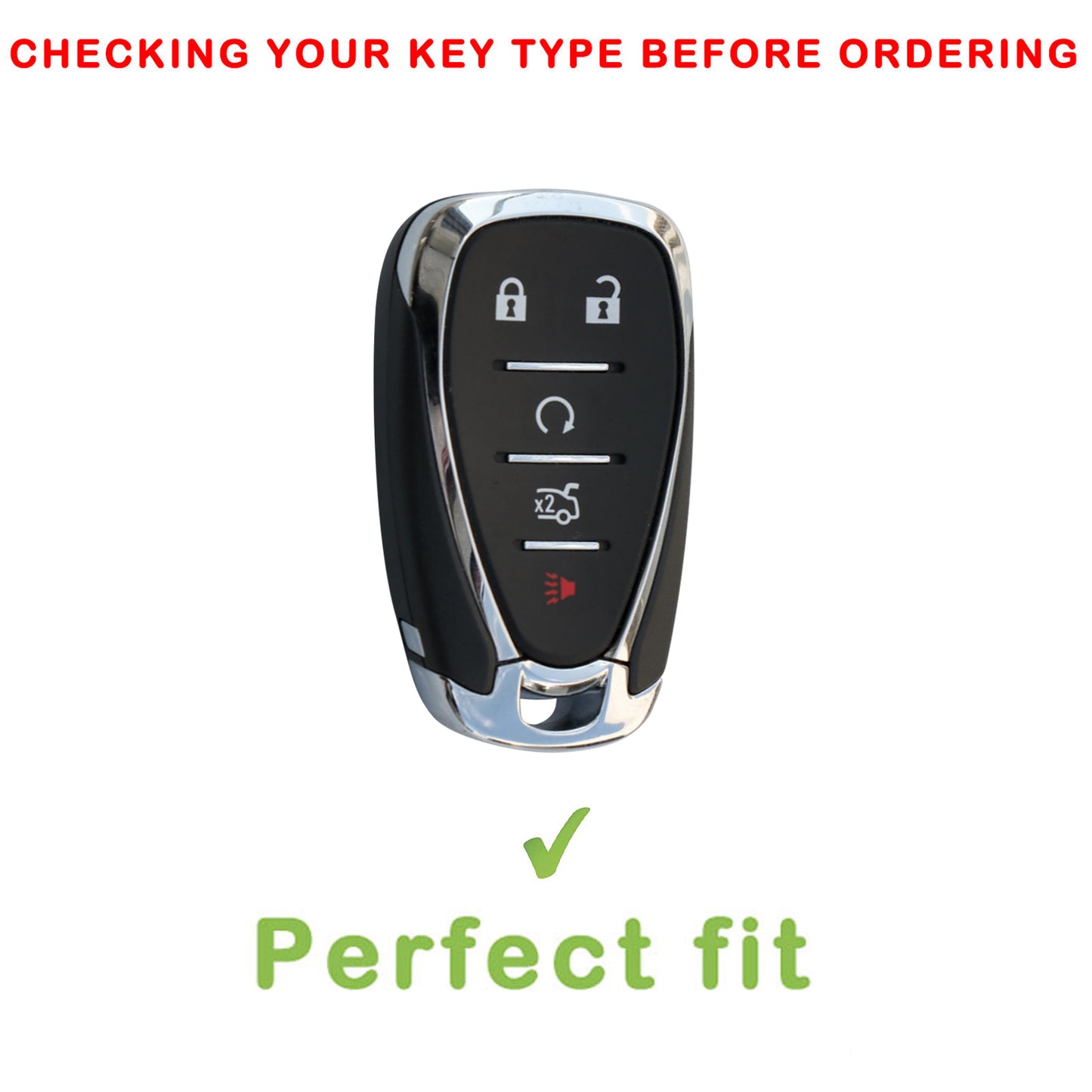 Key Fob Cover with Keychain Lanyard Compatible with Chevy Equinox Malibu Camaro Traverse 5 Buttons Smart Key