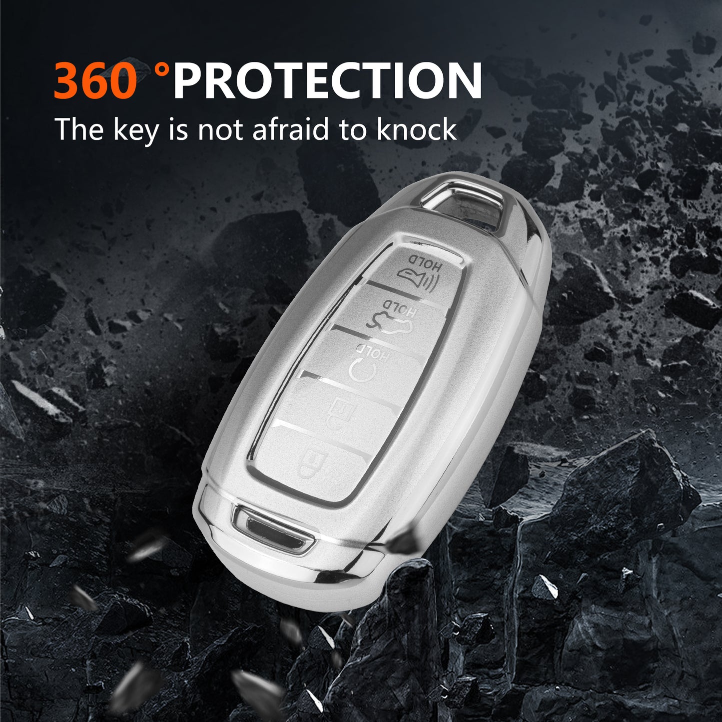 Liquid Silver Key Fob Cover for Hyundai 5