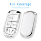 Silver Edge Car Key Case with Leather Key Chain for Jeep B