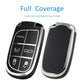 Silver Edge Car Key Case with Leather Key Chain for Jeep B