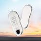 Silver White Key Fob Cover Premium Car Key Case Shell with Fashion Keychain fit Porsche 911 Cayenne Panamera Macan