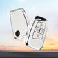 Silver White Key Fob Cover Car Key Case Shell with Keychain for VW Tiguan Atlas Jetta Passat Golf