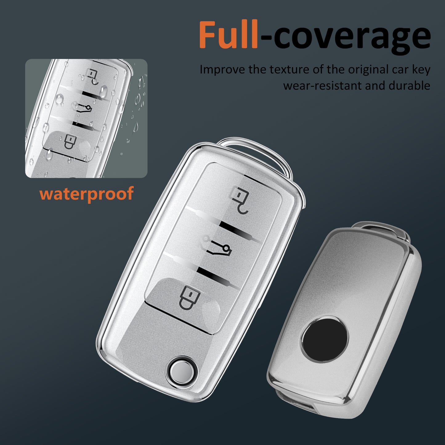 Liquid Silver Key Fob Cover for VM A