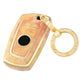 Key Fob Cover for BMW X1 X3 X5 X6 Series 1 2 5 7 F15 F16 E53 E70 E39 F10 F30 G20 G25 G30 Smart Key, Fashion Key Shell with Diamond Gold Keychain