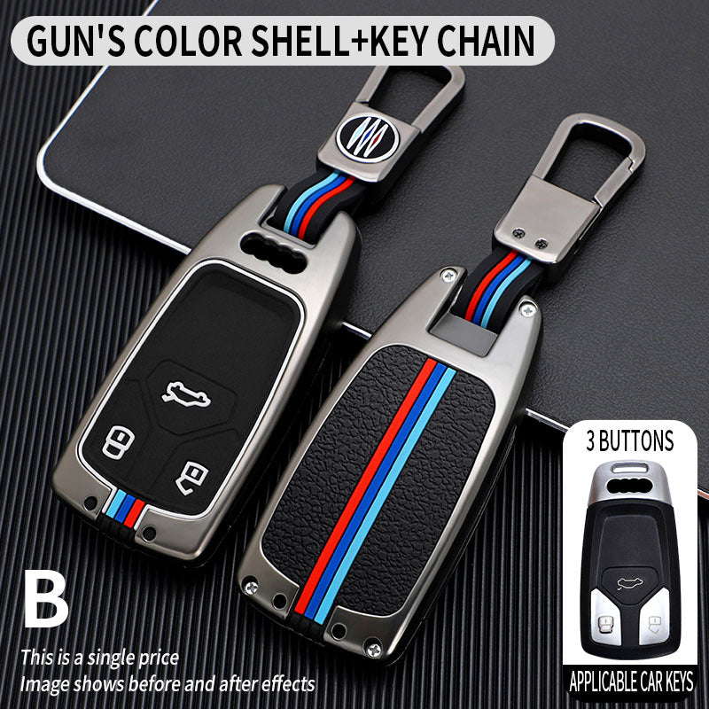 Tricolor Mecha metal car key shell