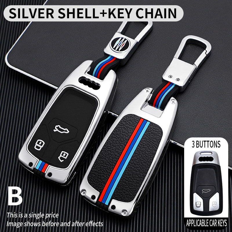 Tricolor Mecha metal car key shell