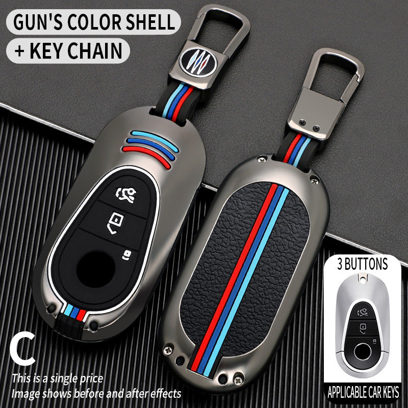 Tricolor Mecha metal car key shell