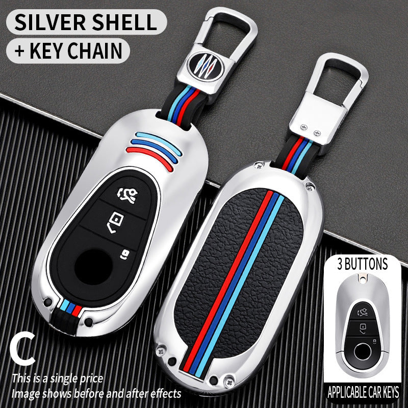 Tricolor Mecha metal car key shell