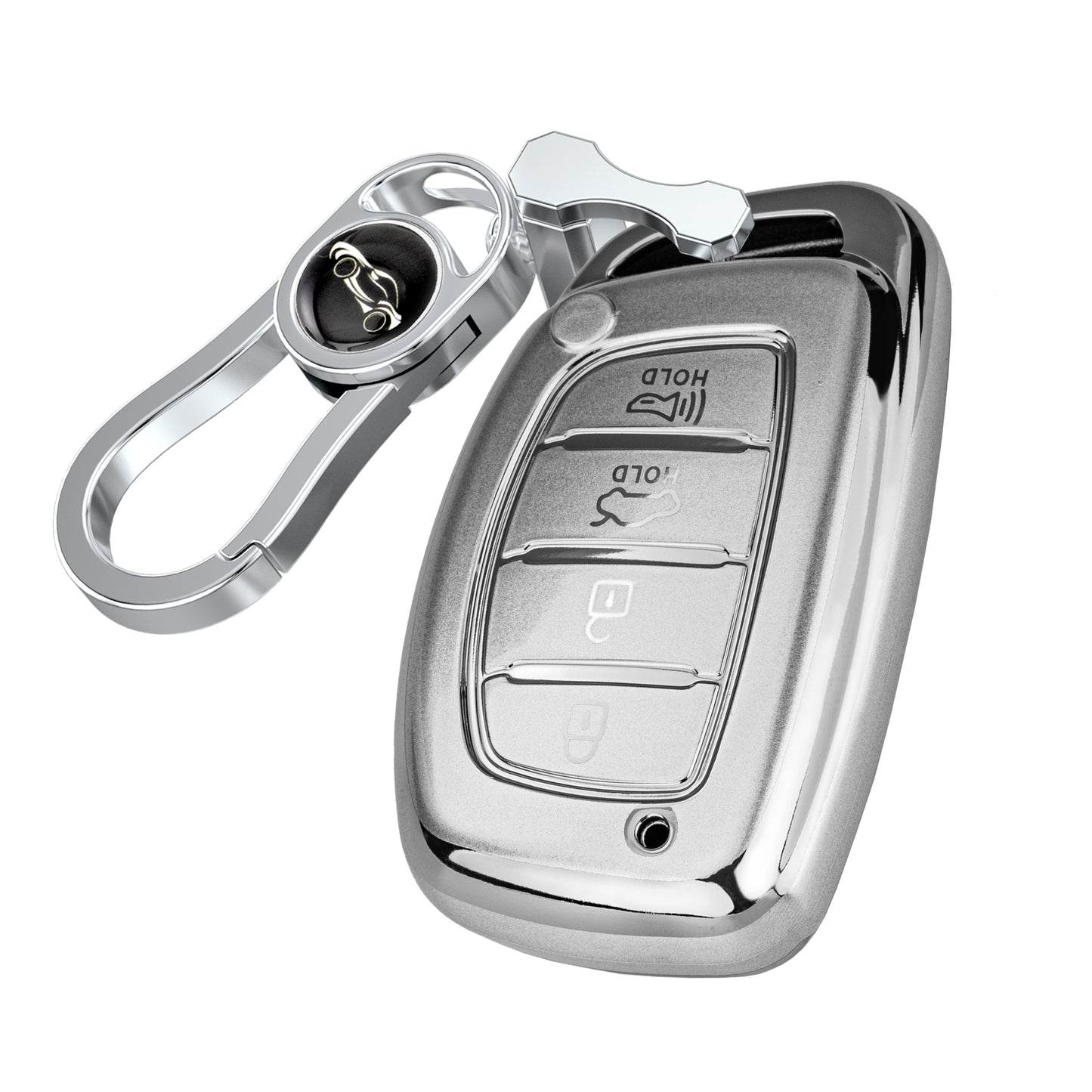 Liquid Silver Key Fob Cover for Hyundai