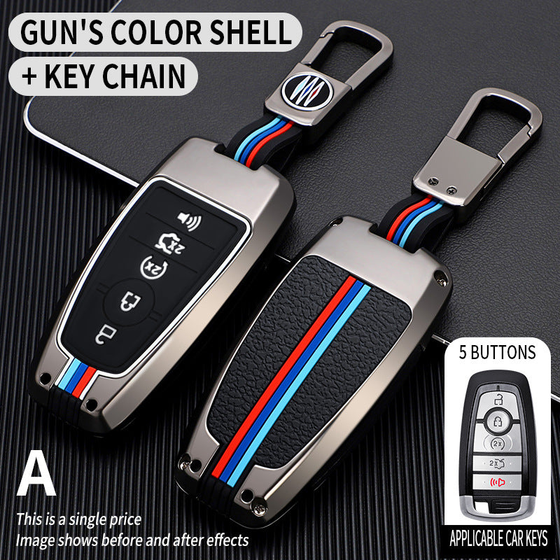 Tricolor Mecha metal car key shell