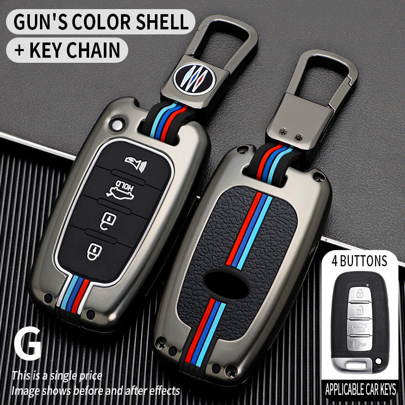 Tricolor Mecha metal car key shell