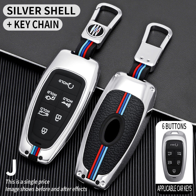 Tricolor Mecha metal car key shell