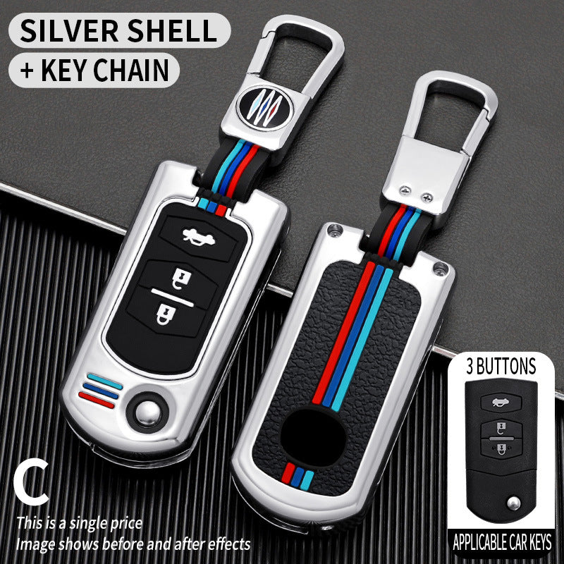 Tricolor Mecha metal car key shell