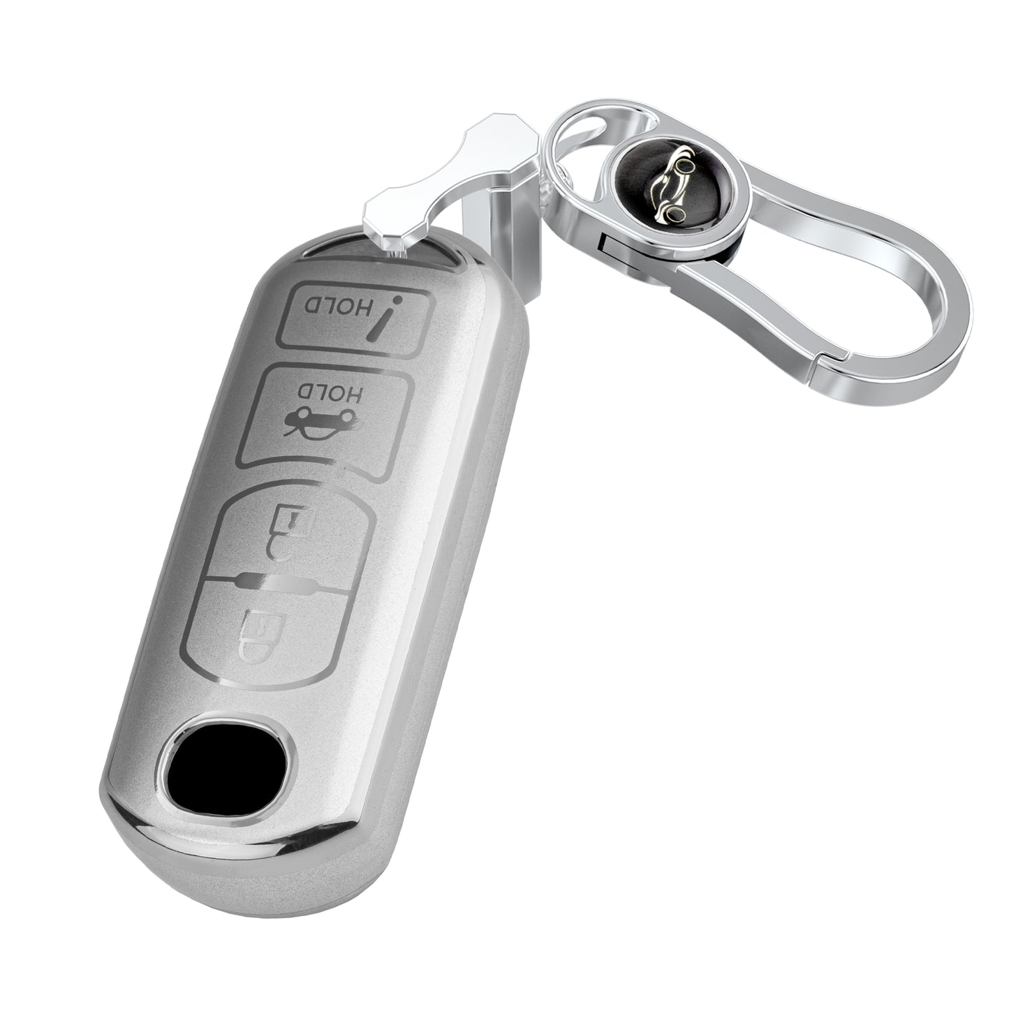 Liquid Silver Key Fob Cover for Mazda