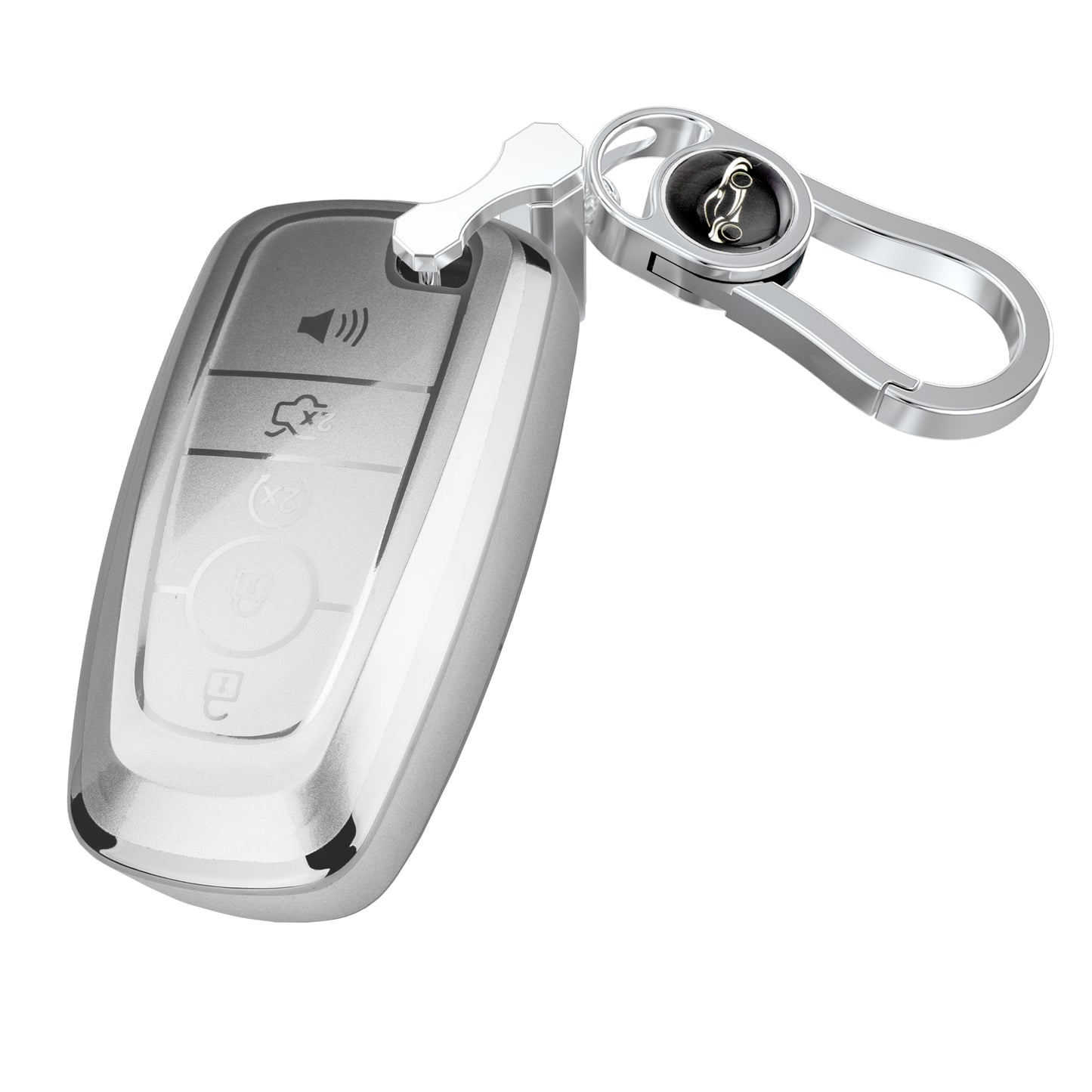 Liquid Silver Key Fob Cover for Ford