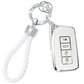 Silver White Key Fob Cover Premium Car Key Case Shell with Fashionable Keychain fit RX ES GS LS NX RS GX LX RC LC