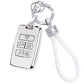 Silver White Key Fob Cover Car Key Case Shell with KeyChain fit Land Rover Vogue Range Discovery Rover Sport