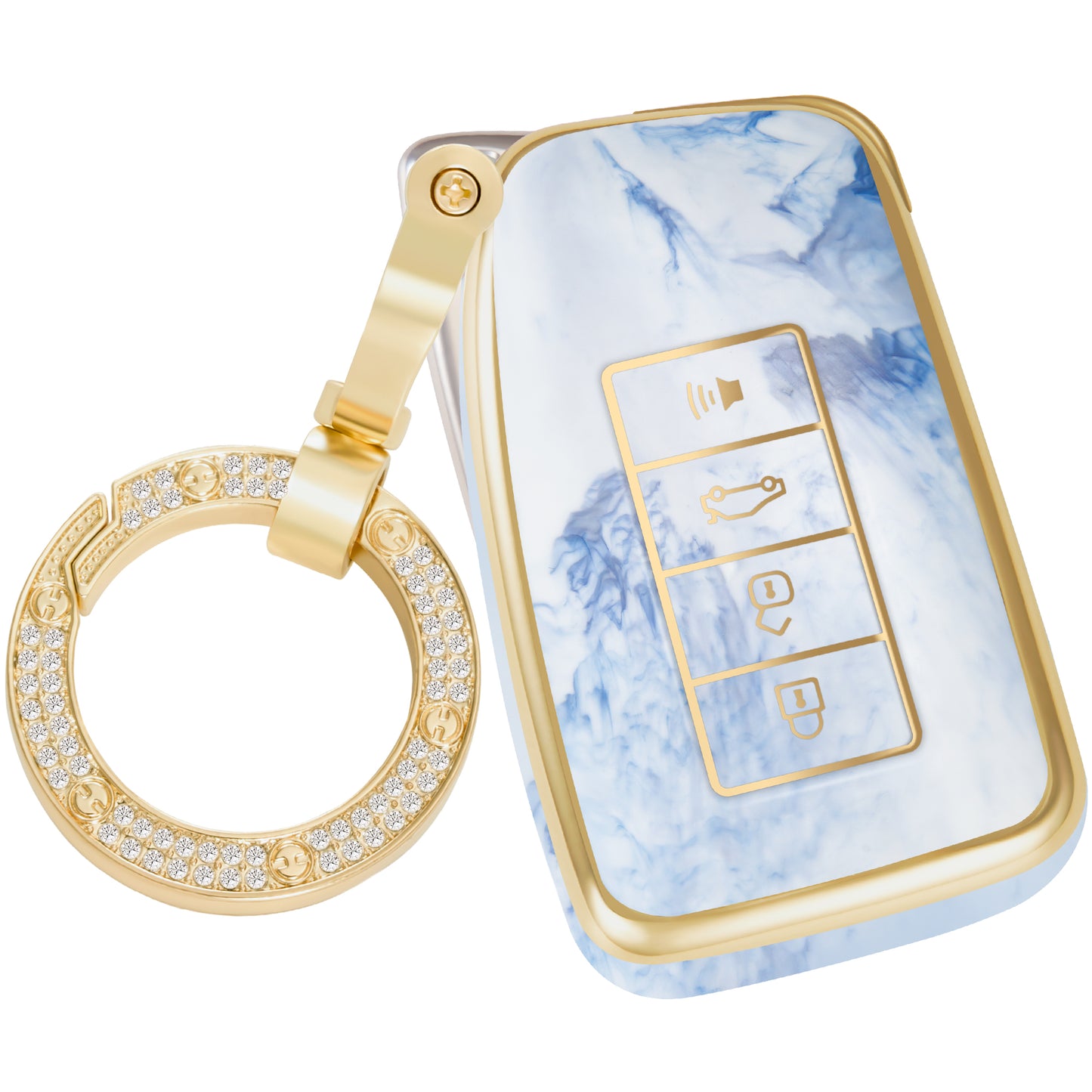 Key Fob Cover for Lexus ES LS UX LC GS NX RX GX RC, Fashion Key Shell with Diamond Gold Keychain